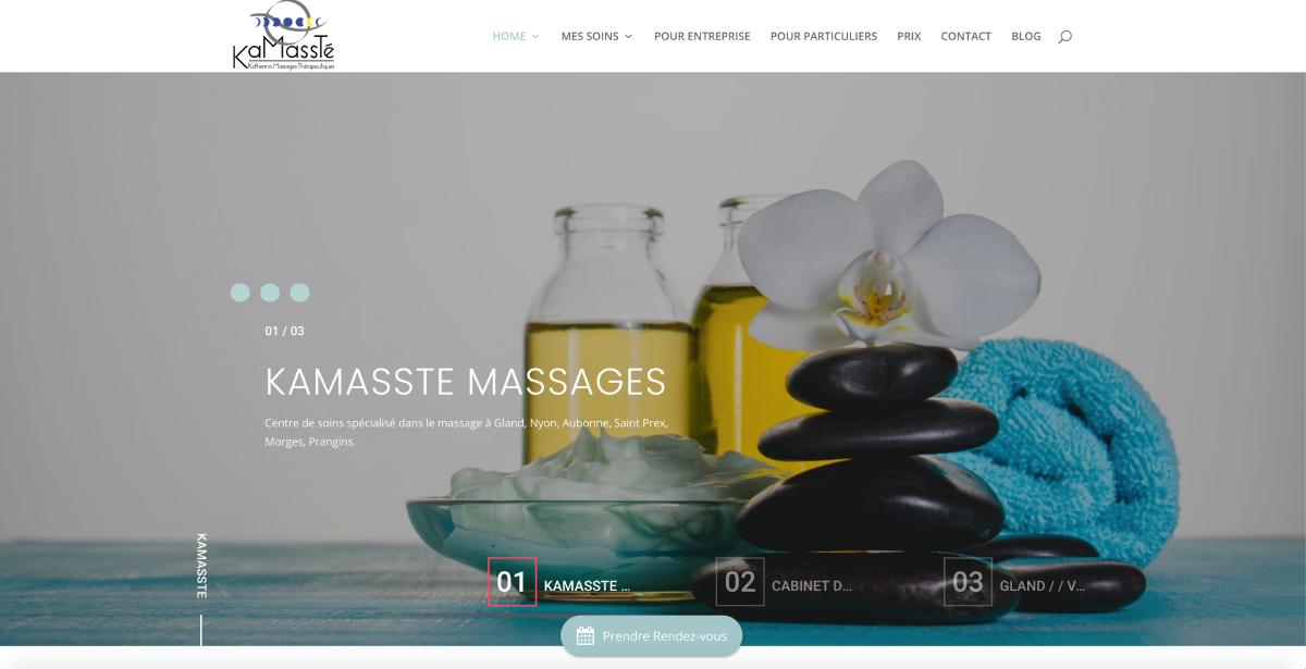 Site internet Kamasste Massages — création VLdesign agence web Genève