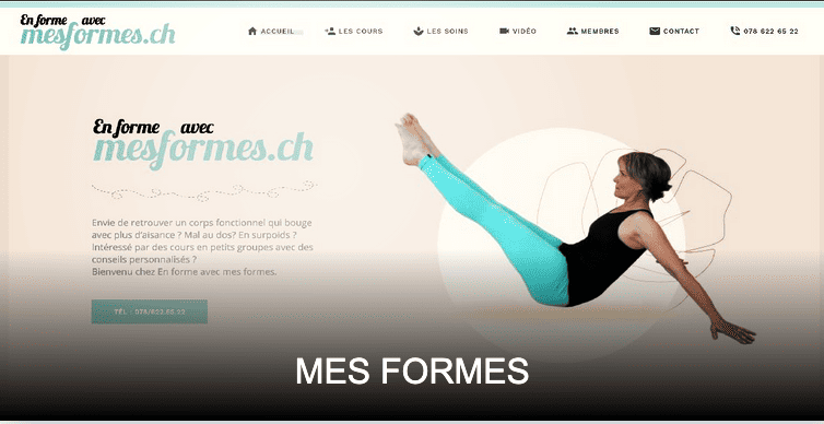 Site internet Mes Formes santé bien-être — réalisation VLdesign agence web Genève