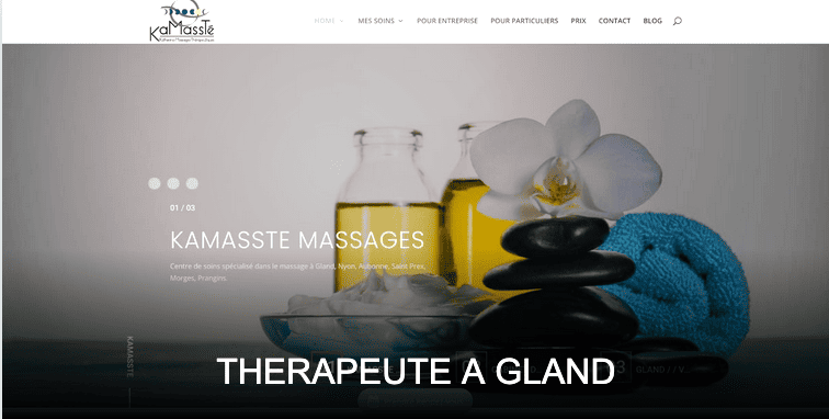 Site internet Kamasste massages thérapie — réalisation VLdesign agence web Suisse romande
