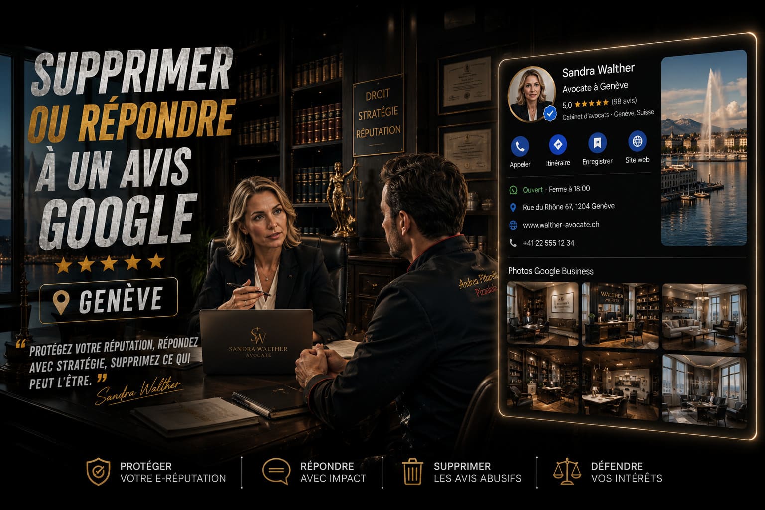Supprimer repondre avis Google
